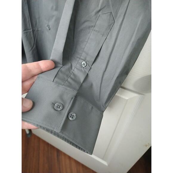 Structure Men's XXL Shirt Modern Fit Grey Collared Button Long Sleeves - Picture 6 of 9